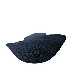 Adolfo II New York Paris Vintage 100% Wool Excello Black Hat Classic Hollywood